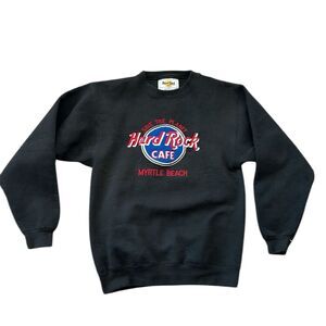 Vintage 90s Save the Planet Hard Rock Cafe Black Myrtle Beach Sweatshirt